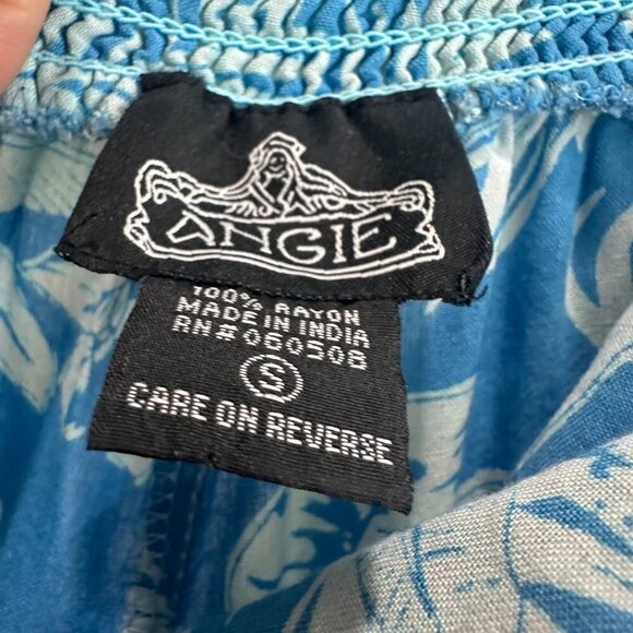 Angie Blue Tropical Print Wide Leg Palazzo Pants - Picture 6 of 6